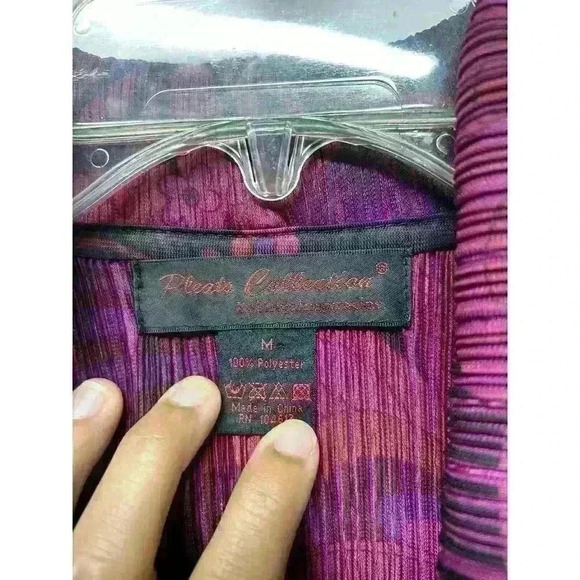 VTG Magenta Floral 90s Chic Avant Garde Jacket Cardigan Size Medium Women’s - Picture 3 of 9